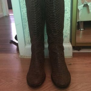 Michael Kors “Ride” Snake Print long boots